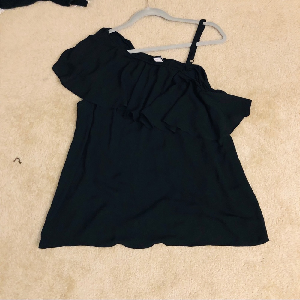 Off the shoulder black blouse